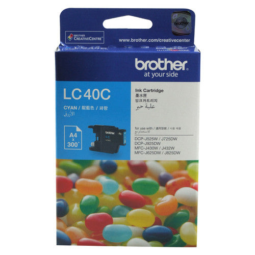 Brother Original Ink Cartridge LC40C 300 Pages Cyan