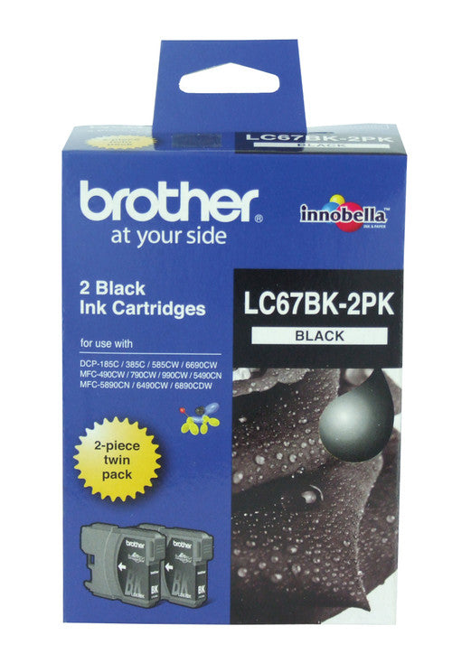 Brother Ink Cartridge Twin Pack LC67BK2PK 900 Pages Black