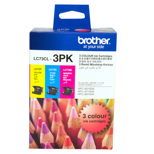 Brother Original Ink Cartridge Triple Pack LC73CL3PK 1800 Pages Cyan Magenta Yellow