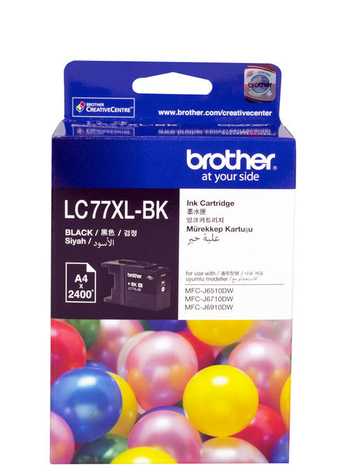 Brother High Yield Ink Cartridge LC77XLBK 2400 Pages Black