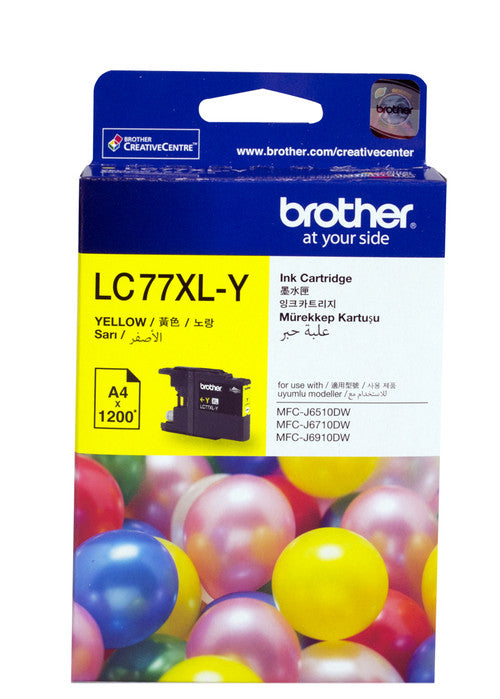 Brother Original High Yield Ink Cartridge LC77XLY 1200 Pages Yellow