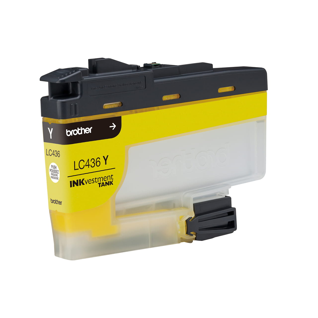 Genuine Brother LC-436Y shown out of its packaging against a plain background