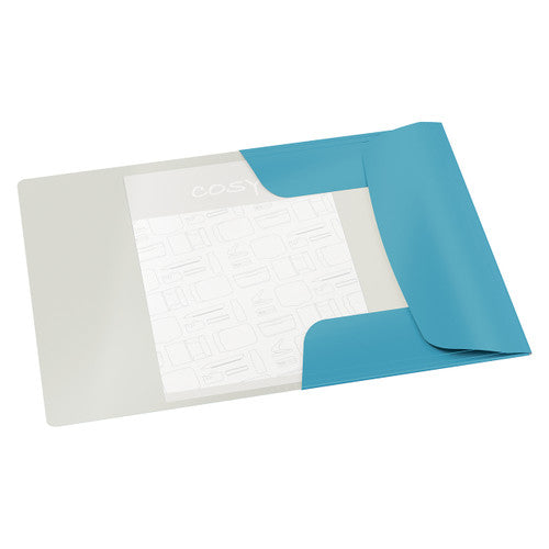 Leitz Cosy 3 Flap Folder Card A4 Blue Pack of 10