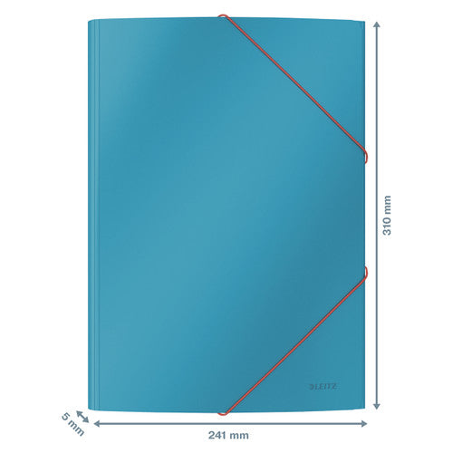 Leitz Cosy 3 Flap Folder Card A4 Blue Pack of 10