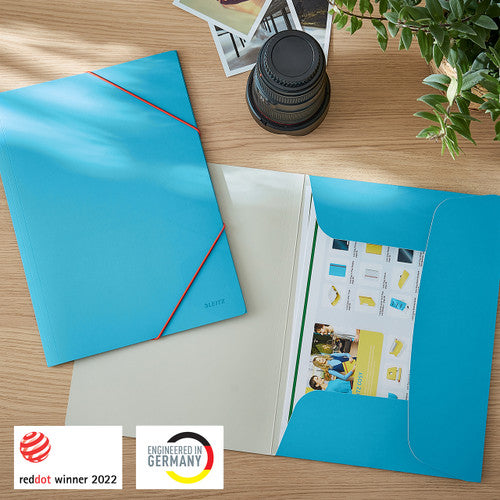 Leitz Cosy 3 Flap Folder Card A4 Blue Pack of 10