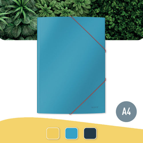 Leitz Cosy 3 Flap Folder Card A4 Blue Pack of 10