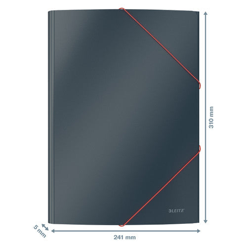 Leitz Cosy 3 Flap Folder Card A4 Grey Pack of 10