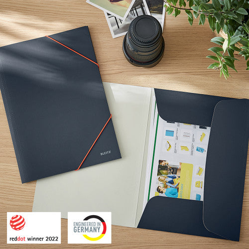 Leitz Cosy 3 Flap Folder Card A4 Grey Pack of 10