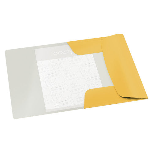 Leitz Cosy 3 Flap Folder Card A4 Yellow Pack of 10