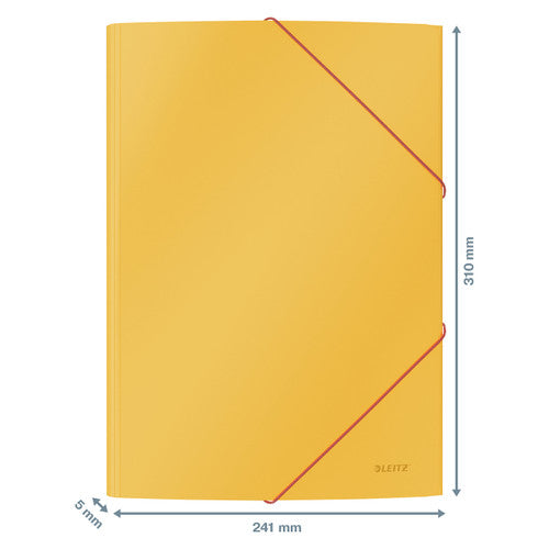 Leitz Cosy 3 Flap Folder Card A4 Yellow Pack of 10
