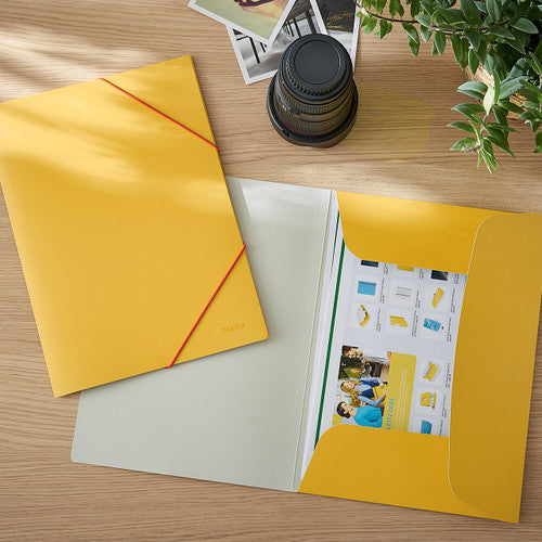 Leitz Cosy 3 Flap Folder Card A4 Yellow Pack of 10