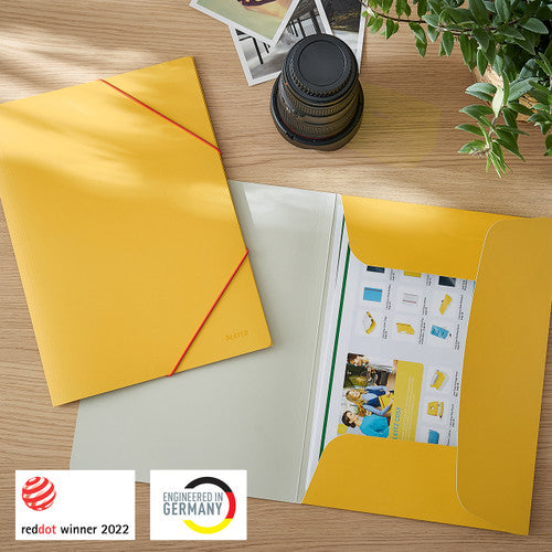 Leitz Cosy 3 Flap Folder Card A4 Yellow Pack of 10