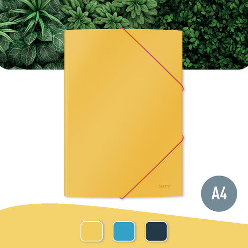 Leitz Cosy 3 Flap Folder Card A4 Yellow Pack of 10