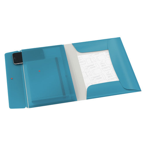 Leitz Cosy 3 Flap Folder with Pocket A4 Blue Pack of 10