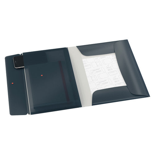 Leitz Cosy 3 Flap Folder with Pocket A4 Grey Pack of 10