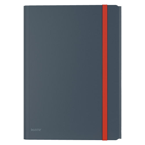 Leitz Cosy 3 Flap Folder with Pocket A4 Grey Pack of 10