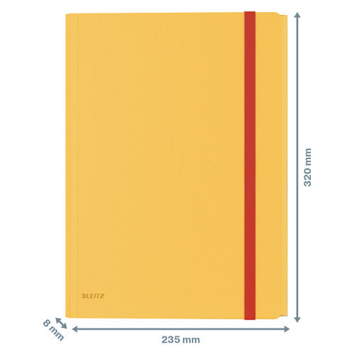 Leitz Cosy 3 Flap Folder with Pocket A4 Yellow Pack of 10
