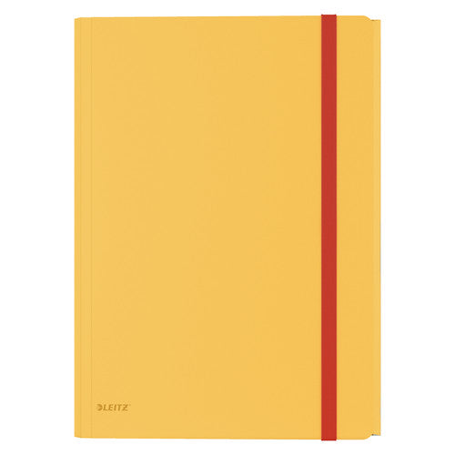 Leitz Cosy 3 Flap Folder with Pocket A4 Yellow Pack of 10