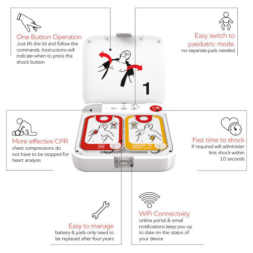 LIFEPAK CR2 SEMI-AUTOMATIC DEFIBRILLATOR WITH WI-FI