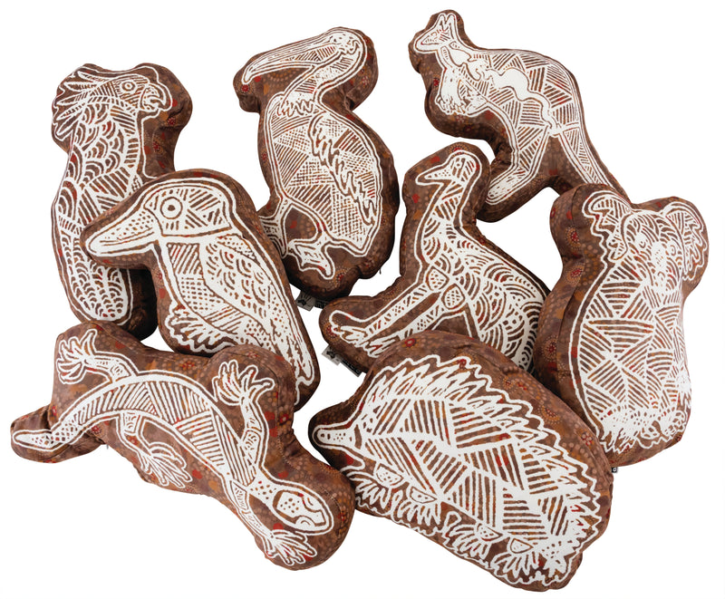 Gumbula Land Animals Cushions Set of 8 Koala Emu Kangaroo Goanna-1