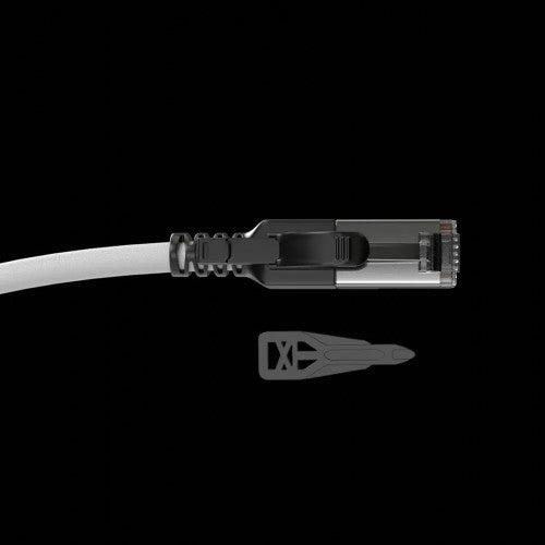 Lindy 0.3m Cat6A S/FTP Locking Network Cable Grey