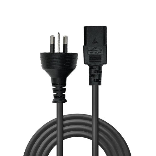 Lindy 0.5m Power Cable 10A 3-Pin Plug to IEC C13 Socket Black