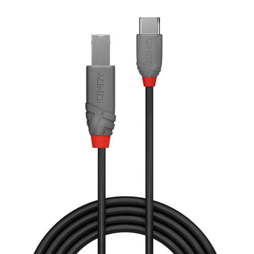Lindy 0.5m USB 2.0 Type C to B Cable Anthra Line