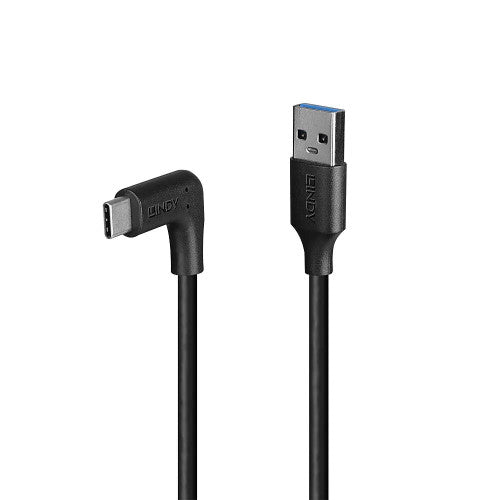 Lindy 0.5m USB 3.2 A to C Cable 90 Degree 10Gbps