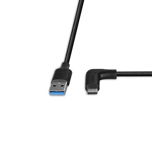 Lindy 1.5m USB 3.2 A to C Cable 90 Degree 10Gbps