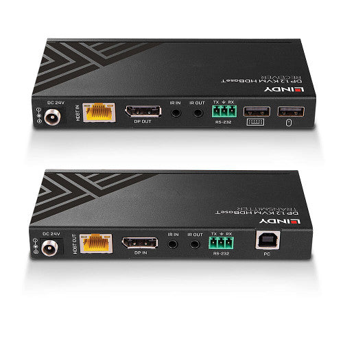 Lindy 150m Cat6 DisplayPort 1.2 HDBaseT KVM Extender USB IR and RS-232