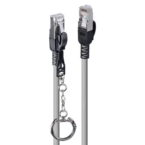 Lindy 15m Cat6A S/FTP Locking Network Cable Grey