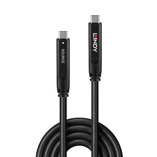 Lindy 15m USB 3.2 Gen 2 and DP 1.4 Type C Hybrid Cable