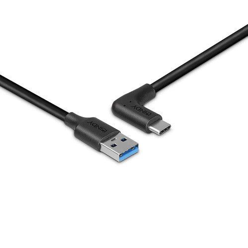 Lindy 1m USB 3.2 A to C Cable 90 Degree 10Gbps