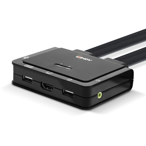 Lindy 2 Port HDMI 18G USB C USB 2.0 and Audio KVM Switch