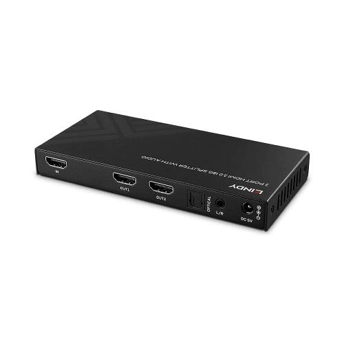 Lindy 2 Port HDMI 8K60 Splitter with Audio and Downscaling