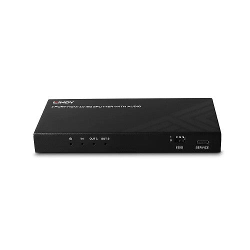 Lindy 2 Port HDMI 8K60 Splitter with Audio and Downscaling