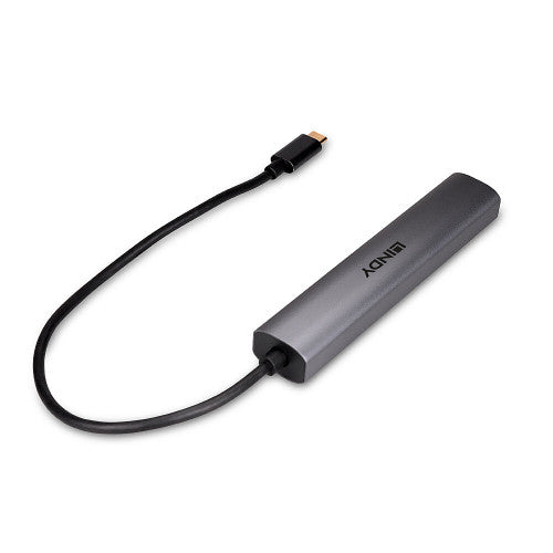Lindy 3 Port USB 3.2 Gen 2 Type C Hub with Gigabit Ethernet