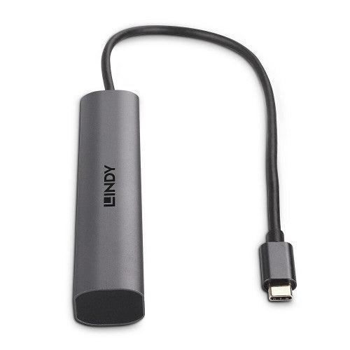 Lindy 3 Port USB 3.2 Gen 2 Type C Hub with Gigabit Ethernet