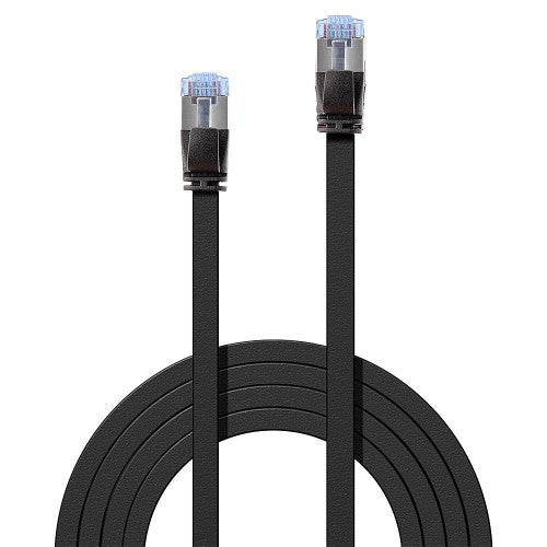 Lindy 3m Cat6A U/FTP Flat Gigabit Network Cable Black