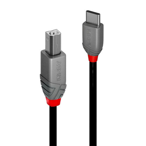 Lindy 3m USB 2.0 Type C to B Cable Anthra Line