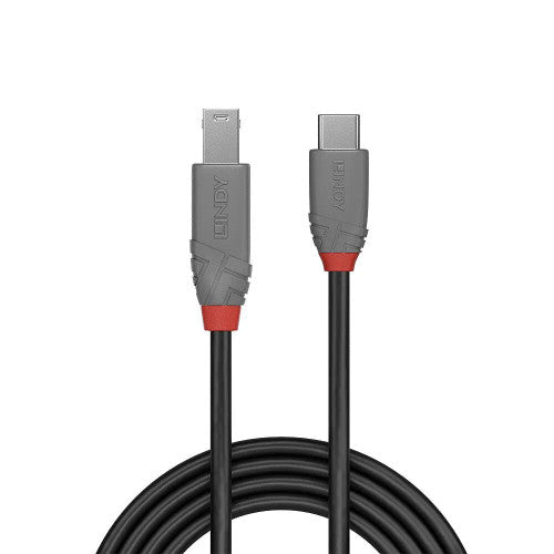 Lindy 3m USB 3.2 Type C to B Cable 5Gbps Anthra Line
