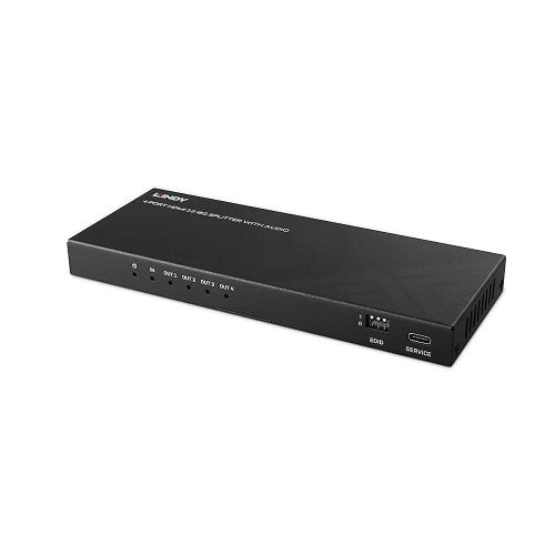 Lindy 4 Port HDMI 8K60 Splitter with Audio and Downscaling