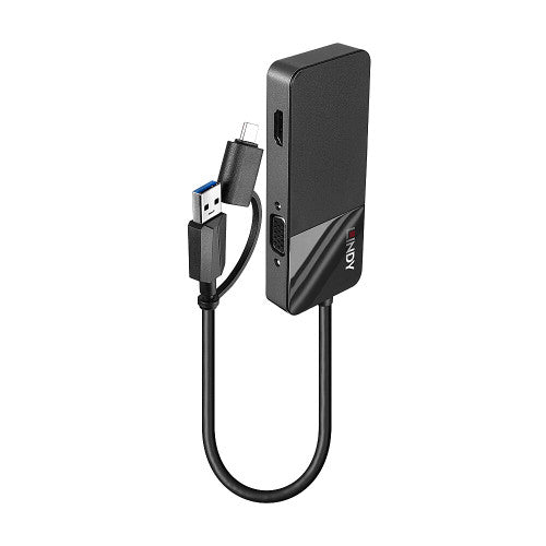 Lindy USB 3.0 Type A and C to HDMI and VGA Converter