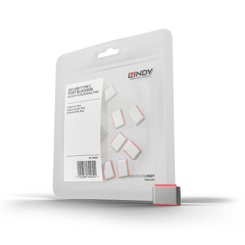 Lindy USB C Port Blocker 10 Pack Pink