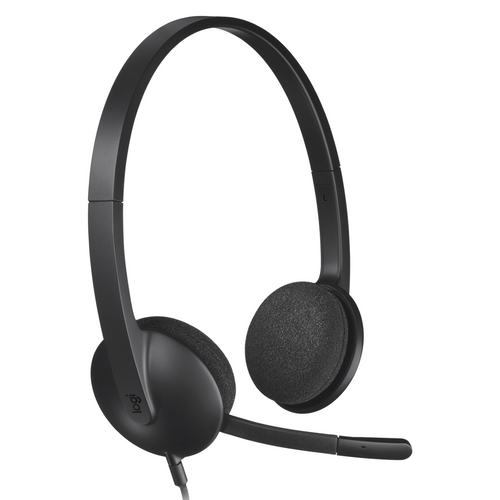 Logitech H340 Wired USB-A Headset Black