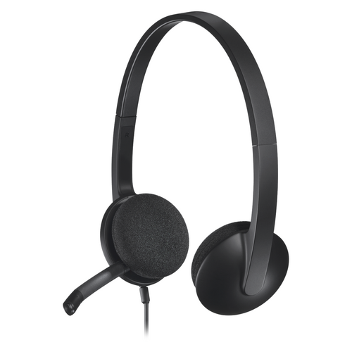 Logitech H340 Wired USB-A Headset Black