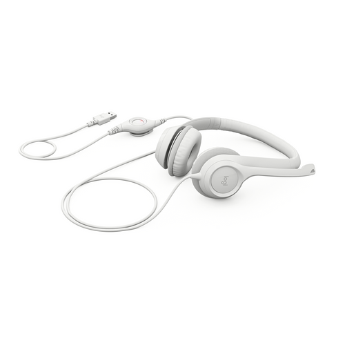 Logitech H390 Wired USB-A Headset Off White