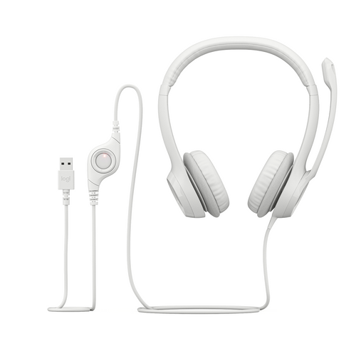 Logitech H390 Wired USB-A Headset Off White