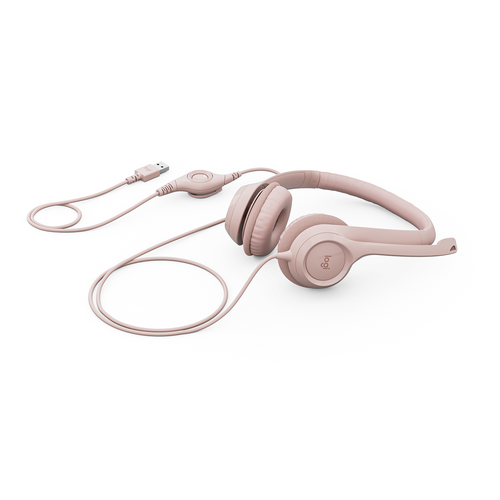 Logitech H390 Wired USB-A Headset Rose