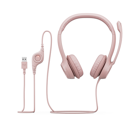 Logitech H390 Wired USB-A Headset Rose